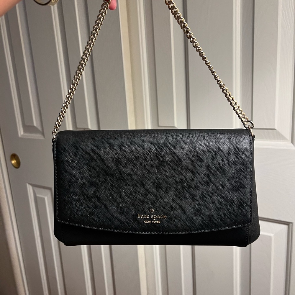 Kate Spade Black Shoulder Bag with Gold Chain